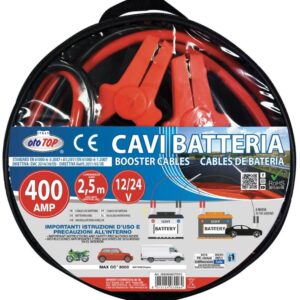 0003649OT010 Cavi Batteria 400 AMP Lunghezza 2,5mt 12/24V per motori fino a 3000 CC Ø esterno 8,5mm
