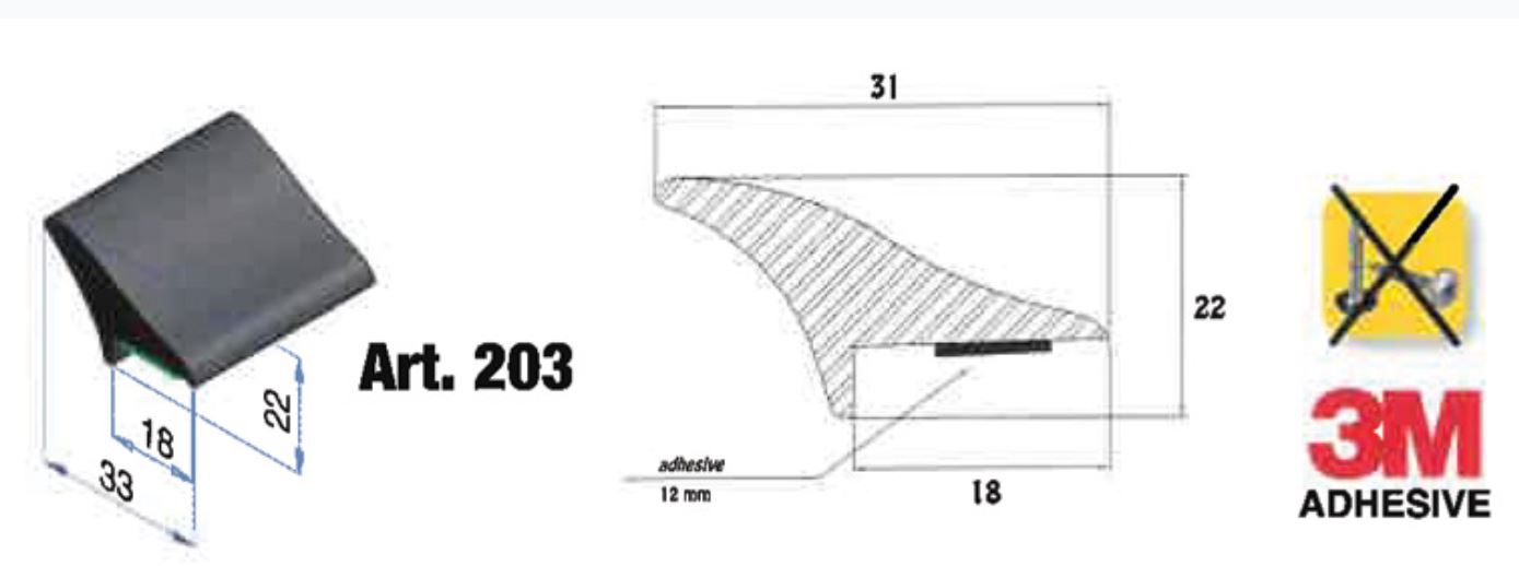 Kit 4 pezzi Profili Passaruota Universali con Biadesivo per Auto da 1,5Mt 33mm