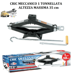 0000066OT010 Cric Meccanico 1000 Kg 1 Tonnellata Altezza Massima 35cm Chiuso 10cm