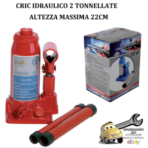 0000093OT010 Cric Idraulico 2000 Kg 2 Tonnellate Altezza Massima 22cm Chiuso 16cm