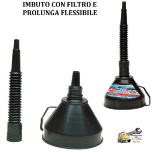 0001488OT010 Imbuto Travasatore con Filtro e Prolunga Flessibile Ø 14cm Lungh. Prolunga 24cm