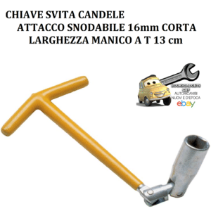8015124441235 Chiave Svita Candele per Auto Attacco Snodabile 16mm Corta Manico a T 13 cm