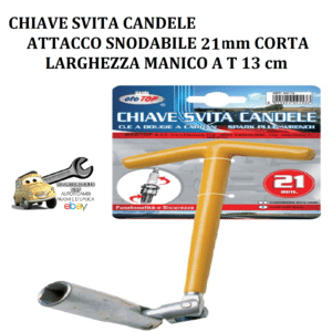 0001495OT010 Chiave Svita Candele per Auto Attacco Snodabile 21mm Corta Manico a T 13 cm