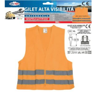 0001918OT010 Gilet Riflettente ad alta Visibilità Arancione Omologazione europea EN20471 Classe 2