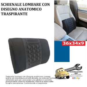 0008224OT160 Supporto Lombare Disegno Anatomico Massaggiante ed Imbottitura Alta Densità